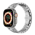 Montre octogonale en acier inoxydable, compatible avec Apple Watch 46 mm / 49 mm / 45 mm / 44 mm