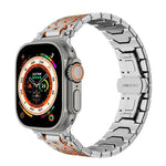 Montre octogonale en acier inoxydable, compatible avec Apple Watch 46 mm / 49 mm / 45 mm / 44 mm