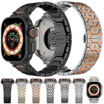 Montre octogonale en acier inoxydable, compatible avec Apple Watch 46 mm / 49 mm / 45 mm / 44 mm