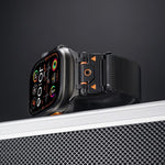 Bracelet de montre magnétique en acier milanais, pour Apple Watch 46 mm / 49 mm / 45 mm / 44 mm