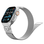 Bracelet de montre magnétique en acier milanais, pour Apple Watch 46 mm / 49 mm / 45 mm / 44 mm