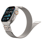 Bracelet de montre magnétique en acier milanais, pour Apple Watch 46 mm / 49 mm / 45 mm / 44 mm