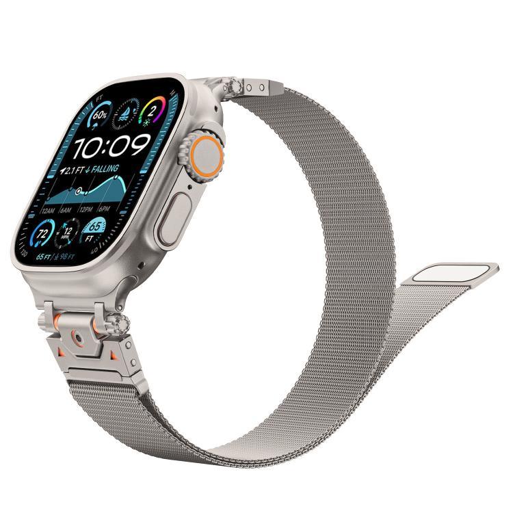 Bracelet de montre magnétique en acier milanais, pour Apple Watch 46 mm / 49 mm / 45 mm / 44 mm