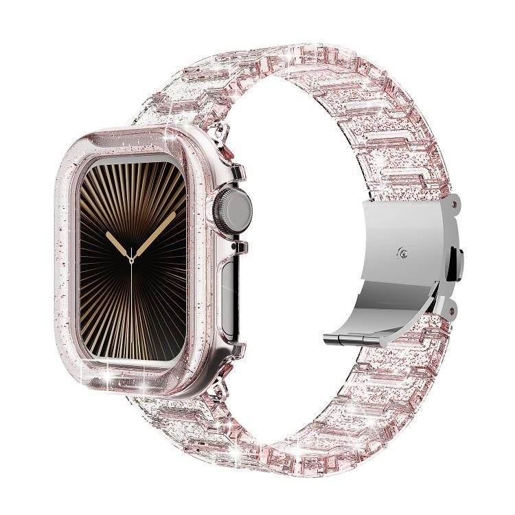 Bracelet de montre en résine époxy effet caméléon pour Apple Watch Series 10 46 mm, 42 mm, 44/45 mm, 40/41 mm et 49 mm.