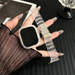 Bracelet de montre en résine époxy effet caméléon pour Apple Watch Series 10 46 mm, 42 mm, 44/45 mm, 40/41 mm et 49 mm.