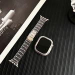 Bracelet de montre en résine époxy effet caméléon pour Apple Watch Series 10 46 mm, 42 mm, 44/45 mm, 40/41 mm et 49 mm.