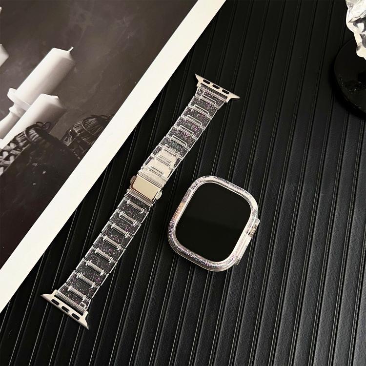 Bracelet de montre en résine époxy effet caméléon pour Apple Watch Series 10 46 mm, 42 mm, 44/45 mm, 40/41 mm et 49 mm.