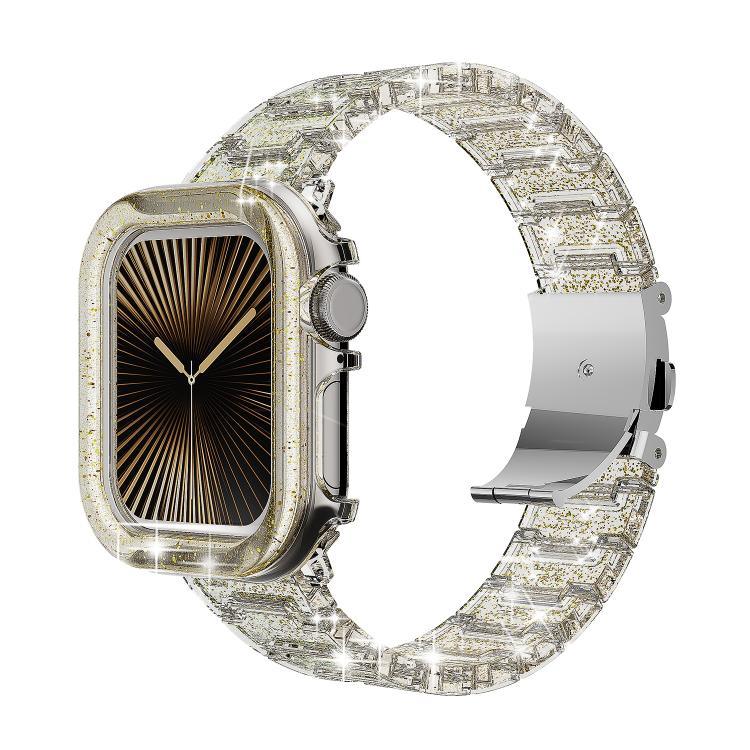 Bracelet de montre en résine époxy effet caméléon pour Apple Watch Series 10 46 mm, 42 mm, 44/45 mm, 40/41 mm et 49 mm.