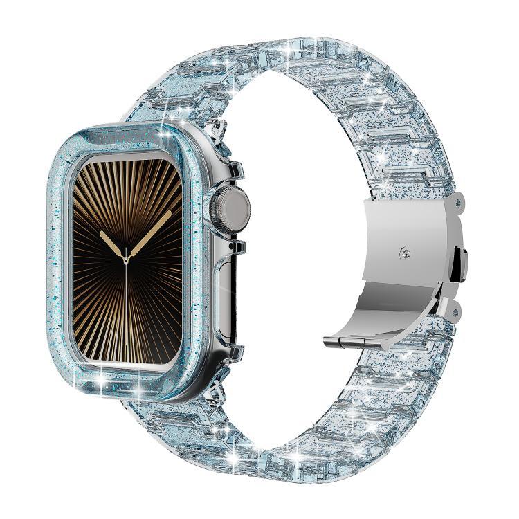 Bracelet de montre en résine époxy effet caméléon pour Apple Watch Series 10 46 mm, 42 mm, 44/45 mm, 40/41 mm et 49 mm.