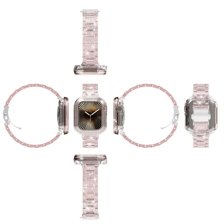 Bracelet de montre en résine époxy effet caméléon pour Apple Watch Series 10 46 mm, 42 mm, 44/45 mm, 40/41 mm et 49 mm.