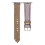 Bracelet de montre en cuir véritable texturé litchi avec boucle carrée, compatible avec Apple Watch 46 mm / 49 mm / 45 mm / 44 mm et Apple Watch 42 mm / 41 mm / 40 mm / 38 mm.