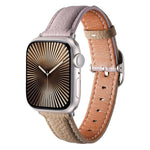 Bracelet de montre en cuir véritable texturé litchi avec boucle carrée, compatible avec Apple Watch 46 mm / 49 mm / 45 mm / 44 mm et Apple Watch 42 mm / 41 mm / 40 mm / 38 mm.