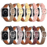 Bracelet de montre en cuir véritable texturé litchi avec boucle carrée, compatible avec Apple Watch 46 mm / 49 mm / 45 mm / 44 mm et Apple Watch 42 mm / 41 mm / 40 mm / 38 mm.