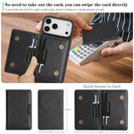 Étui de téléphone en cuir Kalebol Strong MagSafe Magnetic Two-Fold Card Bag, pour iPhone 17 Pro Max, pour iPhone 17 Pro, pour iPhone 17, pour iPhone Air