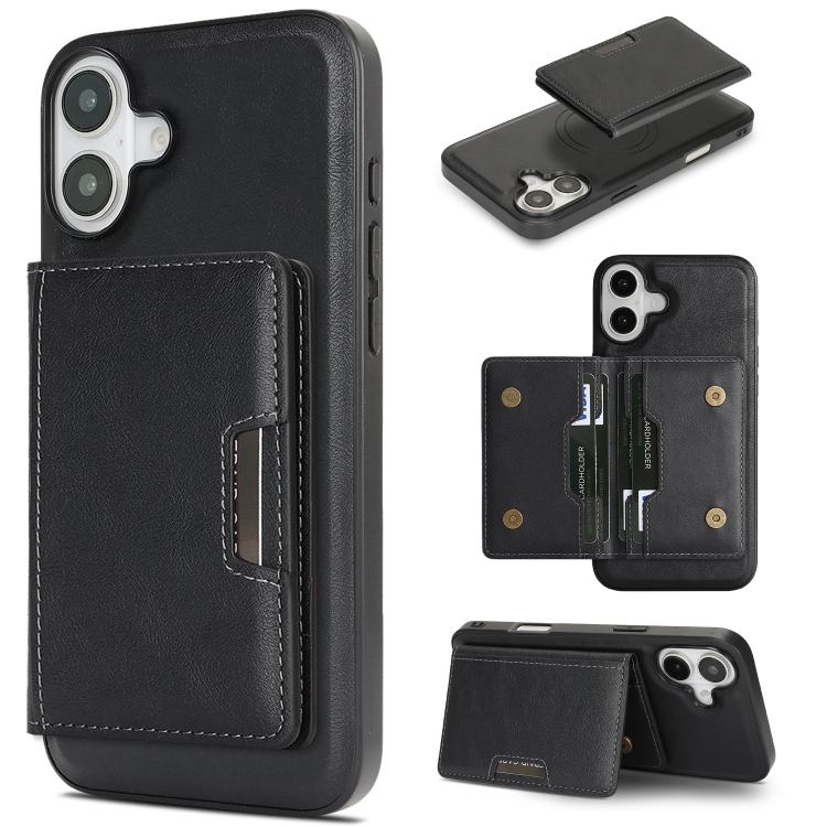 Étui de téléphone en cuir Kalebol Strong MagSafe Magnetic Two-Fold Card Bag, pour iPhone 17 Pro Max, pour iPhone 17 Pro, pour iPhone 17, pour iPhone Air