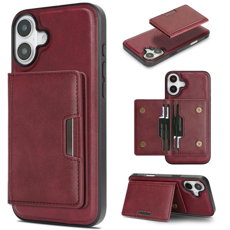 Étui de téléphone en cuir Kalebol Strong MagSafe Magnetic Two-Fold Card Bag, pour iPhone 17 Pro Max, pour iPhone 17 Pro, pour iPhone 17, pour iPhone Air