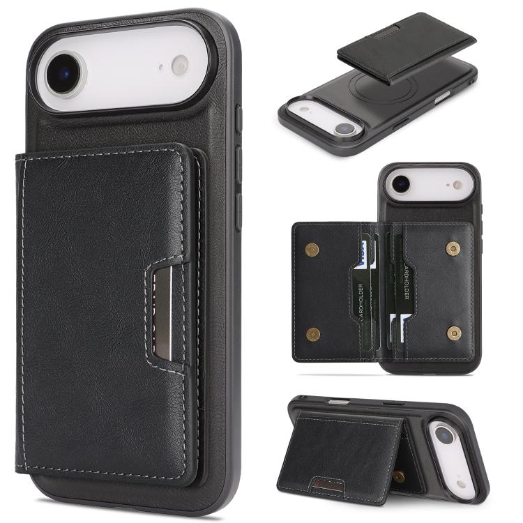 Étui de téléphone en cuir Kalebol Strong MagSafe Magnetic Two-Fold Card Bag, pour iPhone 17 Pro Max, pour iPhone 17 Pro, pour iPhone 17, pour iPhone Air