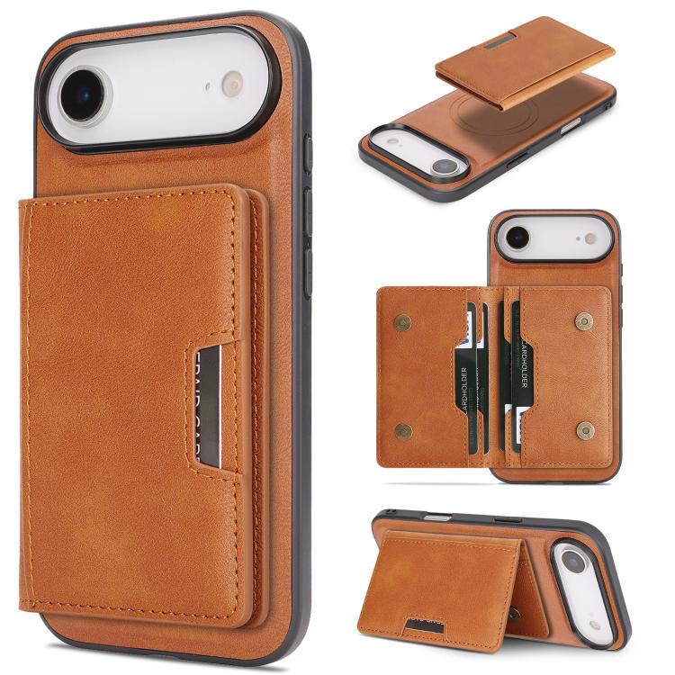 Étui de téléphone en cuir Kalebol Strong MagSafe Magnetic Two-Fold Card Bag, pour iPhone 17 Pro Max, pour iPhone 17 Pro, pour iPhone 17, pour iPhone Air