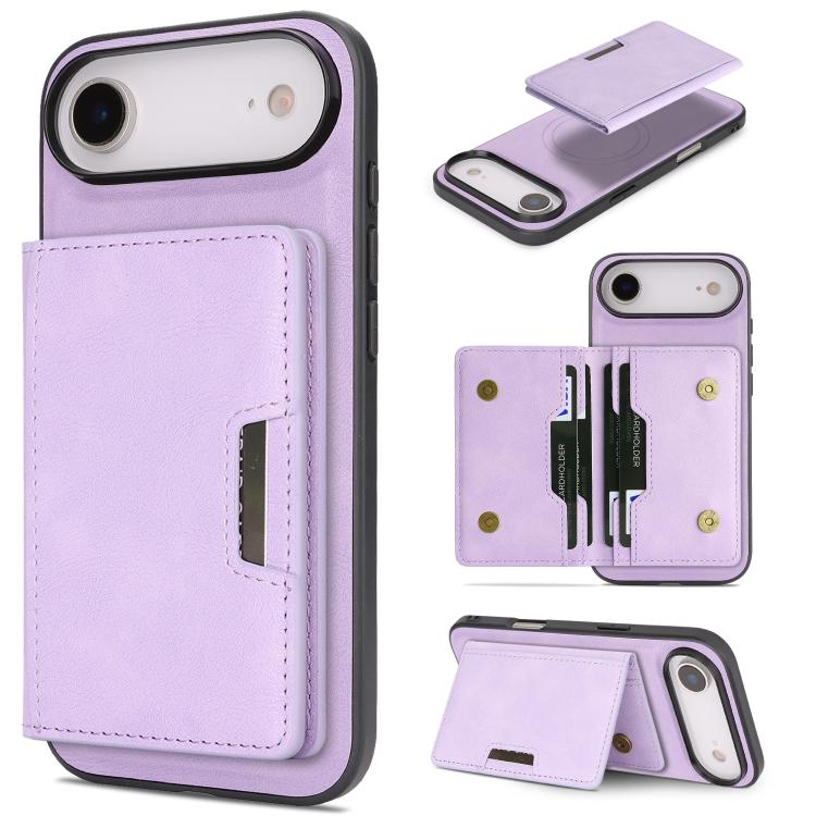Étui de téléphone en cuir Kalebol Strong MagSafe Magnetic Two-Fold Card Bag, pour iPhone 17 Pro Max, pour iPhone 17 Pro, pour iPhone 17, pour iPhone Air