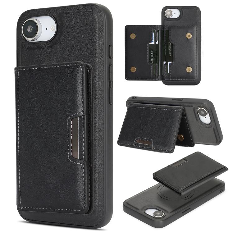 Étui de téléphone en cuir Kalebol Strong MagSafe Magnetic Two-Fold Card Bag, pour iPhone 17 Pro Max, pour iPhone 17 Pro, pour iPhone 17, pour iPhone Air