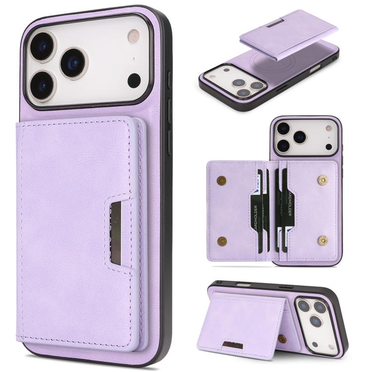 Étui de téléphone en cuir Kalebol Strong MagSafe Magnetic Two-Fold Card Bag, pour iPhone 17 Pro Max, pour iPhone 17 Pro, pour iPhone 17, pour iPhone Air