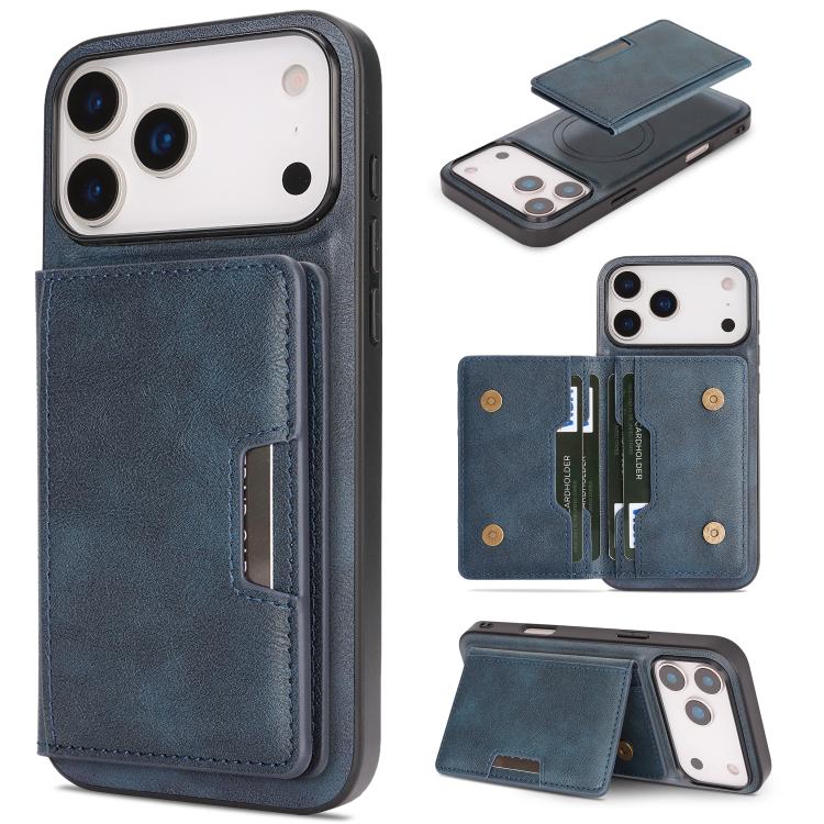 Étui de téléphone en cuir Kalebol Strong MagSafe Magnetic Two-Fold Card Bag, pour iPhone 17 Pro Max, pour iPhone 17 Pro, pour iPhone 17, pour iPhone Air