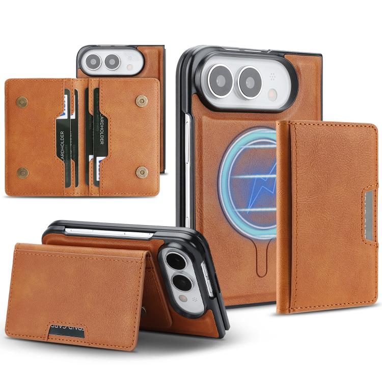 Étui de téléphone en cuir Kalebol Strong MagSafe Magnetic Two-Fold Card Bag, pour iPhone 17 Pro Max, pour iPhone 17 Pro, pour iPhone 17, pour iPhone Air