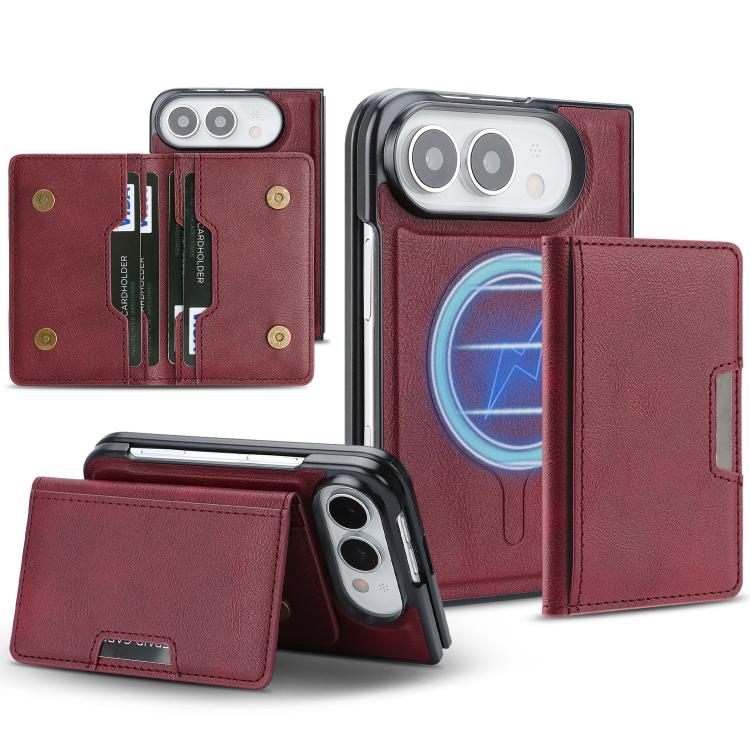 Étui de téléphone en cuir Kalebol Strong MagSafe Magnetic Two-Fold Card Bag, pour iPhone 17 Pro Max, pour iPhone 17 Pro, pour iPhone 17, pour iPhone Air