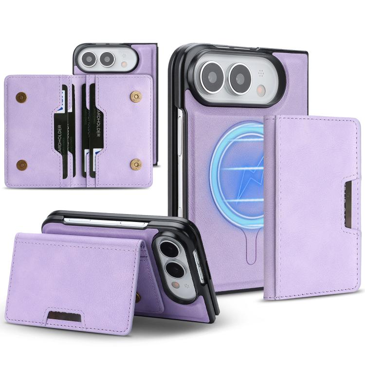 Étui de téléphone en cuir Kalebol Strong MagSafe Magnetic Two-Fold Card Bag, pour iPhone 17 Pro Max, pour iPhone 17 Pro, pour iPhone 17, pour iPhone Air