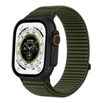Bracelet de montre en nylon tissé avec fermeture auto-agrippante et interface métallique, compatible avec Apple Watch 46 mm / 49 mm / 45 mm / 44 mm et Apple Watch 42 mm / 41 mm / 40 mm / 38 mm.