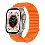 Bracelet de montre en nylon tissé avec fermeture auto-agrippante et interface métallique, compatible avec Apple Watch 46 mm / 49 mm / 45 mm / 44 mm et Apple Watch 42 mm / 41 mm / 40 mm / 38 mm.