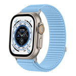Bracelet de montre en nylon tissé avec fermeture auto-agrippante et interface métallique, compatible avec Apple Watch 46 mm / 49 mm / 45 mm / 44 mm et Apple Watch 42 mm / 41 mm / 40 mm / 38 mm.