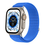 Bracelet de montre en nylon tissé avec fermeture auto-agrippante et interface métallique, compatible avec Apple Watch 46 mm / 49 mm / 45 mm / 44 mm et Apple Watch 42 mm / 41 mm / 40 mm / 38 mm.
