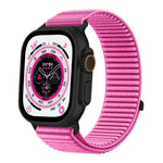 Bracelet de montre en nylon tissé avec fermeture auto-agrippante et interface métallique, compatible avec Apple Watch 46 mm / 49 mm / 45 mm / 44 mm et Apple Watch 42 mm / 41 mm / 40 mm / 38 mm.