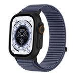 Bracelet de montre en nylon tissé avec fermeture auto-agrippante et interface métallique, compatible avec Apple Watch 46 mm / 49 mm / 45 mm / 44 mm et Apple Watch 42 mm / 41 mm / 40 mm / 38 mm.
