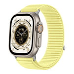 Bracelet de montre en nylon tissé avec fermeture auto-agrippante et interface métallique, compatible avec Apple Watch 46 mm / 49 mm / 45 mm / 44 mm et Apple Watch 42 mm / 41 mm / 40 mm / 38 mm.