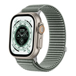 Bracelet de montre en nylon tissé avec fermeture auto-agrippante et interface métallique, compatible avec Apple Watch 46 mm / 49 mm / 45 mm / 44 mm et Apple Watch 42 mm / 41 mm / 40 mm / 38 mm.