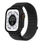Bracelet de montre en nylon tissé avec fermeture auto-agrippante et interface métallique, compatible avec Apple Watch 46 mm / 49 mm / 45 mm / 44 mm et Apple Watch 42 mm / 41 mm / 40 mm / 38 mm.