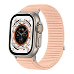 Bracelet de montre en nylon tissé avec fermeture auto-agrippante et interface métallique, compatible avec Apple Watch 46 mm / 49 mm / 45 mm / 44 mm et Apple Watch 42 mm / 41 mm / 40 mm / 38 mm.