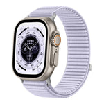 Bracelet de montre en nylon tissé avec fermeture auto-agrippante et interface métallique, compatible avec Apple Watch 46 mm / 49 mm / 45 mm / 44 mm et Apple Watch 42 mm / 41 mm / 40 mm / 38 mm.