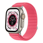 Bracelet de montre en nylon tissé avec fermeture auto-agrippante et interface métallique, compatible avec Apple Watch 46 mm / 49 mm / 45 mm / 44 mm et Apple Watch 42 mm / 41 mm / 40 mm / 38 mm.