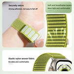 Bracelet de montre en nylon tissé avec fermeture auto-agrippante et interface métallique, compatible avec Apple Watch 46 mm / 49 mm / 45 mm / 44 mm et Apple Watch 42 mm / 41 mm / 40 mm / 38 mm.