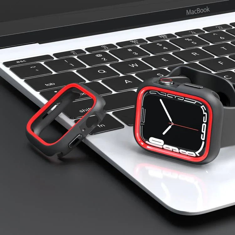 Étui de protection bicolore demi-enveloppant en polycarbonate, pour Apple Watch 44 mm / 45 mm et Apple Watch Ultra 49 mm