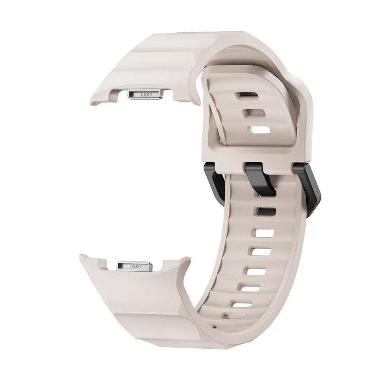 Bracelet de montre en silicone noir ondulé avec boucle, pour Samsung Galaxy Watch8 / Watch8 Classic