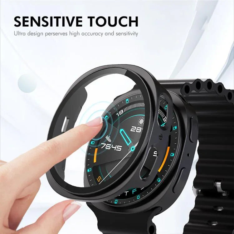 ENKAY Hat-Prince Film en Verre Trempé Couvrant Intégralement avec Boîtier de Montre PC Intégré, Pour Samsung Galaxy Watch8 44mm, Pour Samsung Galaxy Watch8 40mm