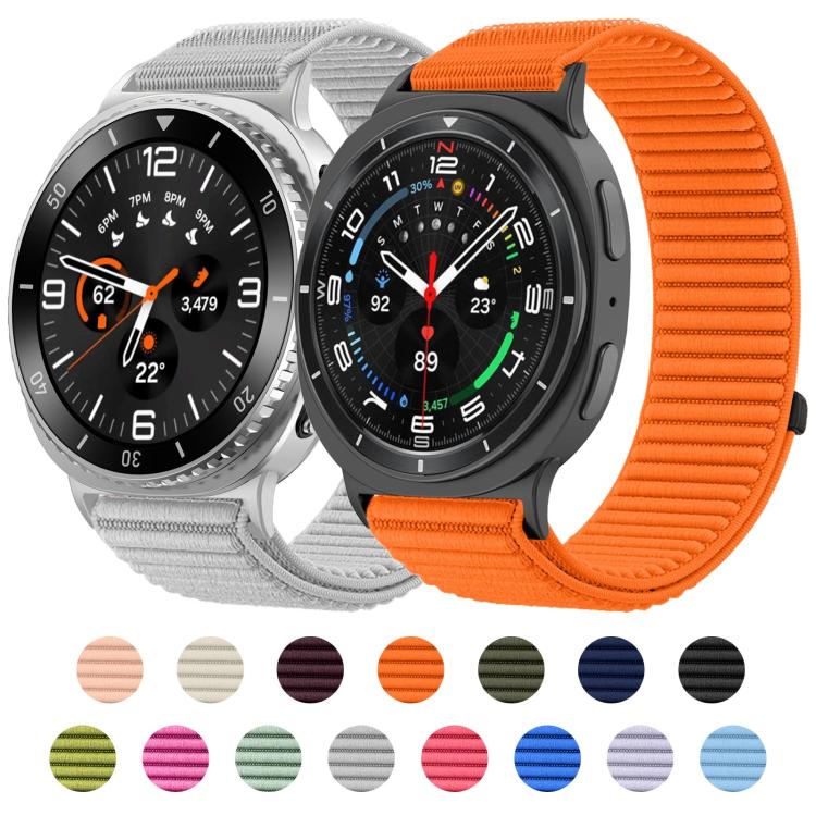Bracelet de montre en nylon tissé à fermeture auto-agrippante avec interface métallique, pour Samsung Galaxy Watch8 / Watch8 Classic