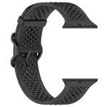 Bracelet de montre en silicone perforé et respirant, compatible avec Apple Watch 46 mm / 49 mm / 45 mm / 44 mm