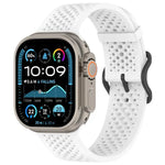 Bracelet de montre en silicone perforé et respirant, compatible avec Apple Watch 46 mm / 49 mm / 45 mm / 44 mm