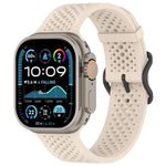 Bracelet de montre en silicone perforé et respirant, compatible avec Apple Watch 46 mm / 49 mm / 45 mm / 44 mm