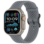 Bracelet de montre en silicone perforé et respirant, compatible avec Apple Watch 46 mm / 49 mm / 45 mm / 44 mm